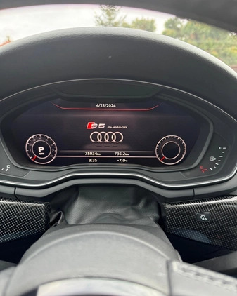 Audi S5 cena 179900 przebieg: 75000, rok produkcji 2017 z Szczecinek małe 436